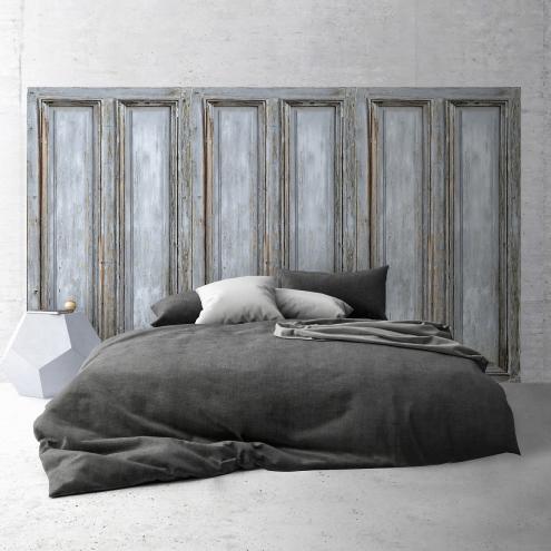 Objet déco motif effet de matière - panneau bois grisé : tête de lit