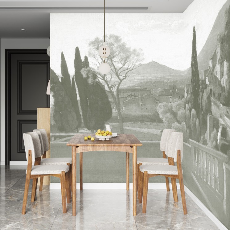 Papier Peint Panoramique Jardin Suspendu - Vert Patiné – Cuisine