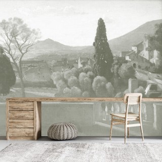 Papier Peint Panoramique Jardin Suspendu - Vert Patiné – Bureau