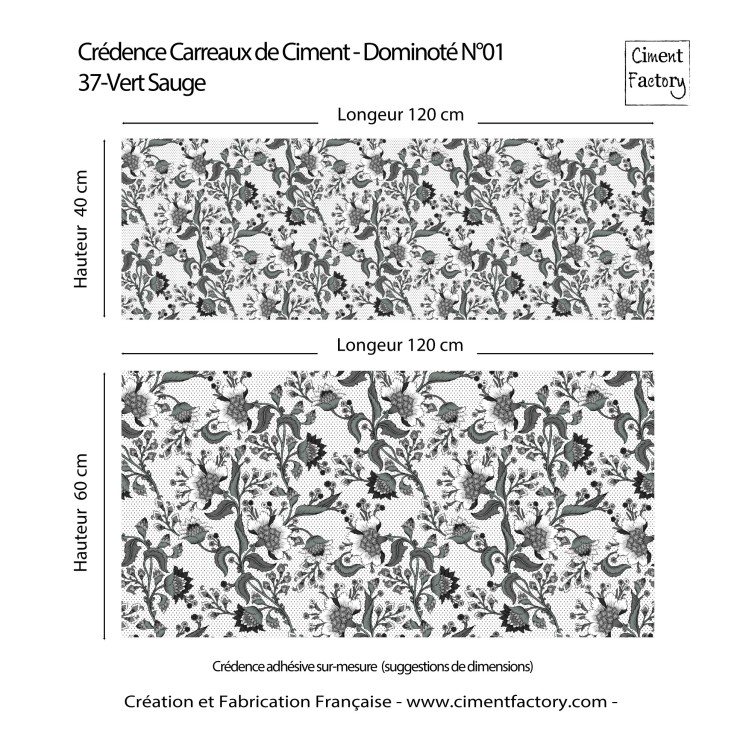 Crédence Adhésive Dominoté N°01 - Vert Sauge