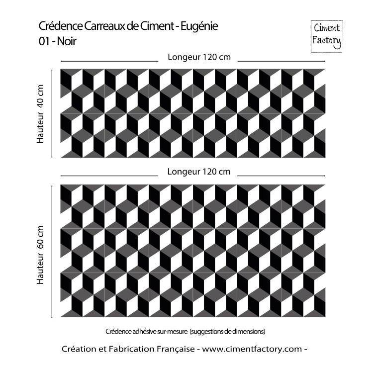 Crédence adhésive Eugénie style Bauhaus | Sur mesure