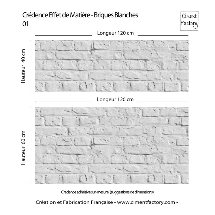 Crédence adhésive briques blanches | Esprit loft
