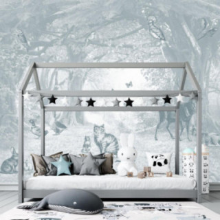 Papier Peint Panoramique - En lisière de forêt - Bleu Gris - Ciment Factory -1