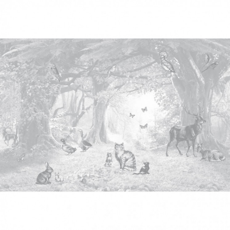 Papier Peint Panoramique - En lisière de forêt - Gris Tourterelle - Ciment Factory -2