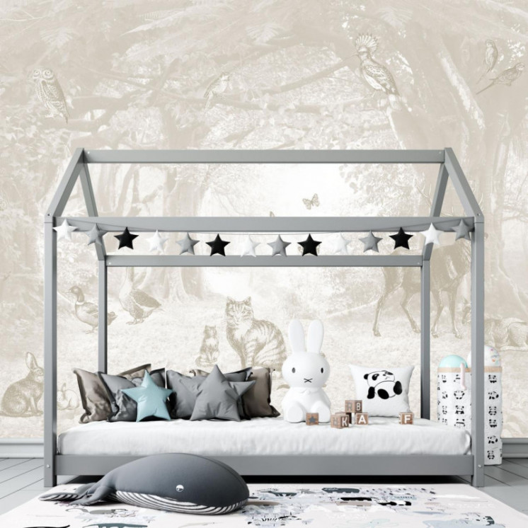 Papier Peint Panoramique - En lisière de forêt - Tendre Beige - Ciment Factory -4