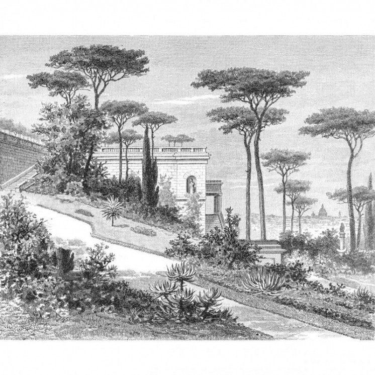 Papier Peint Panoramique Gravure - Rome - Ciment Factory -2