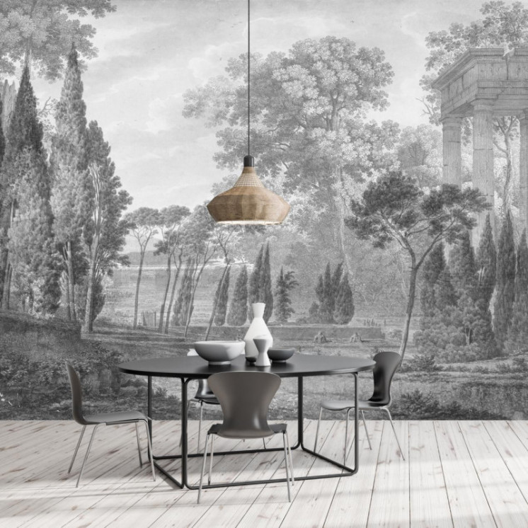 Papier Peint Panoramique Gravure - Tivoli - Cumulus - Ciment Factory -1