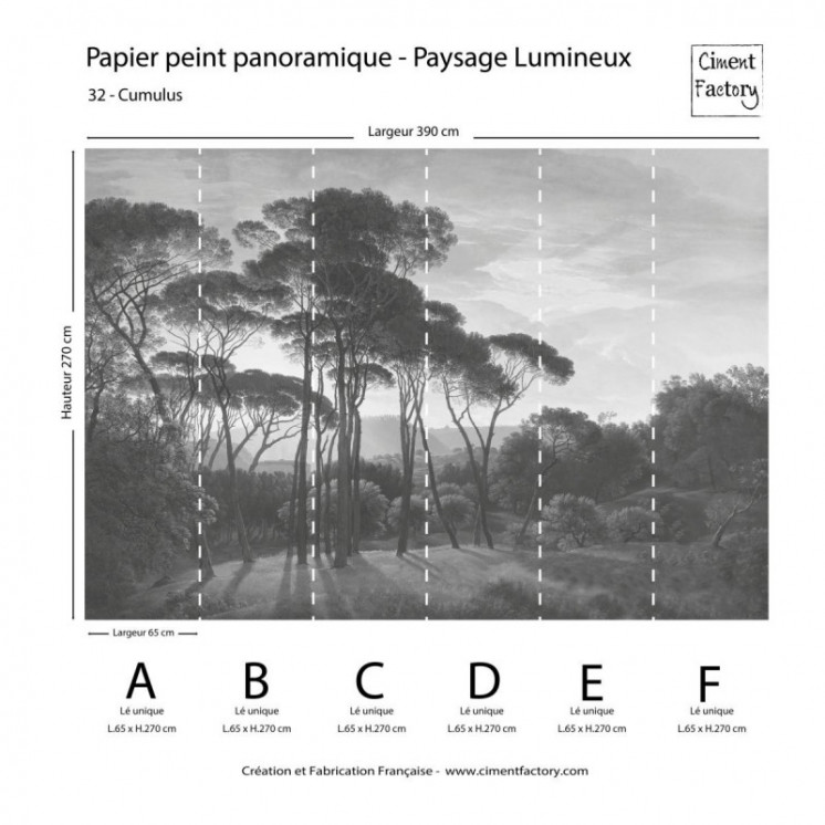 Papier Peint Panoramique - Paysage Lumineux - Cumulus - Ciment Factory