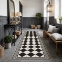 Tapis Vinyle Carreaux de Ciment - Alphonsine - Noir Vintage
