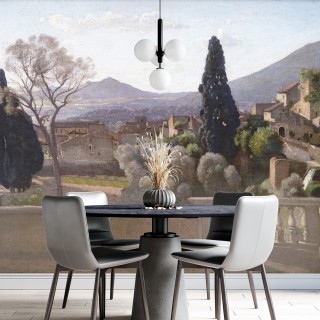 Papier Peint Panoramique Jardin Suspendu - Teintes d'Origine – Salon