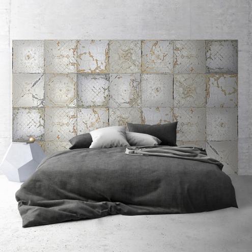Objet déco motif plaques victoriennes - tin tiles : tête de lit adhésive
