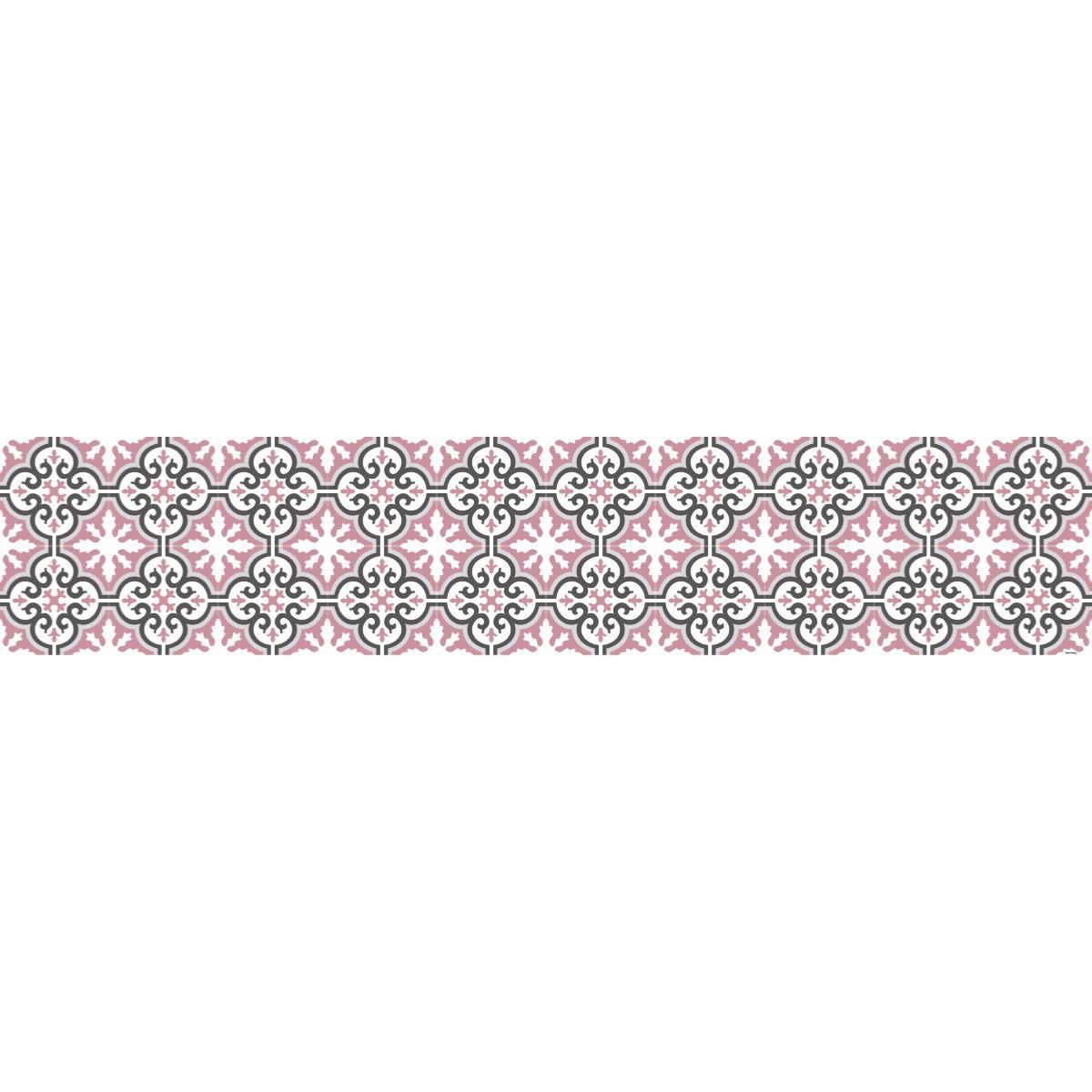 Crédence Adhésive - Carreaux de ciment - Simone - Rose - 40x200cm