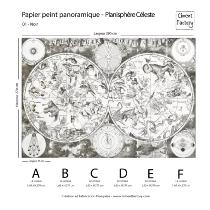Papier Peint Panoramique Gravure - Planisphère Céleste