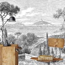 Papier Peint Panoramique Gravure - Sicile